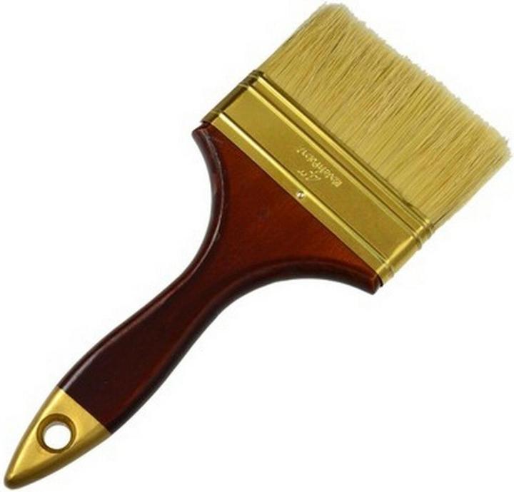 GEKO Pinceau plat, 100 mm, manche en bois (100 mm)