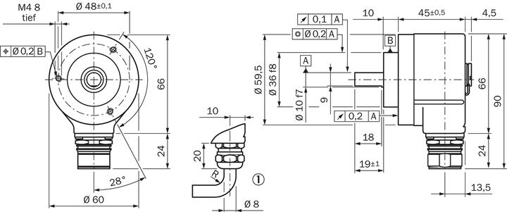 Immagine prodotto Sick Encoder assoluto, 8192 ppr, grigio, segnale SSI, tipo solido, albero da 10 mm