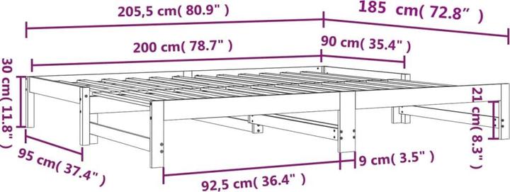 Produktbild VidaXL Tagesbett (90 x 200 cm)