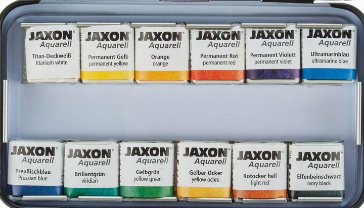 Produktbild Jaxon Aquarellfarbkasten 12ST 1/2 Näpfe (Mehrfarbig)