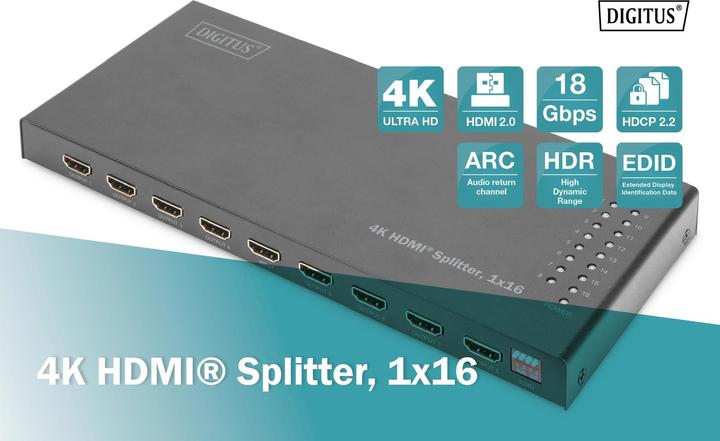 Actual product image Digitus 4K HDMI Splitter, 1x16