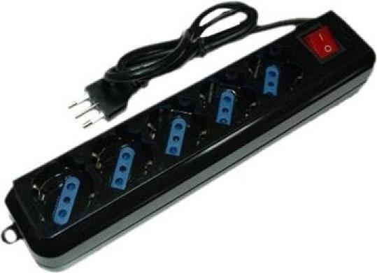 Actual product image Presa Multipla 5 Schuko Con Interruttore Cavo 1,5mt Nera (1.50 m)