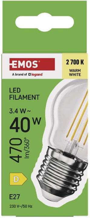 Produktbild Emos LED Lampe (E27, 3.40 W, 470 lm, 1 x, D)