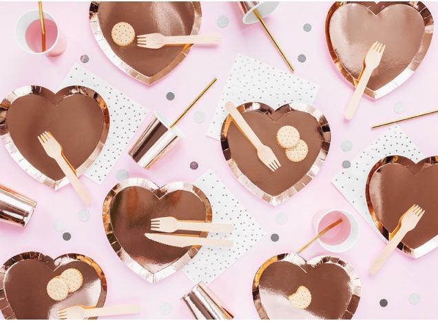 Productafbeelding Partydeco Hart van papieren borden (6 x)
