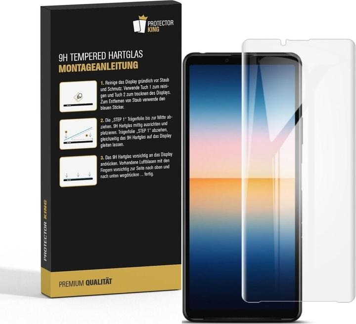 Produktbild Protectorking 1x echtes Tempered 9H Panzerhartglas 3D KLAR (1 Stück, Sony Xperia 10 III)