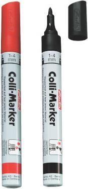 Image du produit Herlitz Marqueur indélébile Colli 1-4 mm, 2 pièces, rouge/noir (Noir, Rouge, 4 mm, 2 x)