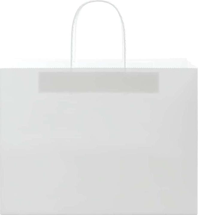 Produktbild VidaXL Kraftpapiertüten 250 Stk. mit Henkel Weiss 32x17x25 cm Papiertüte (Geschenktüte, 250 x)