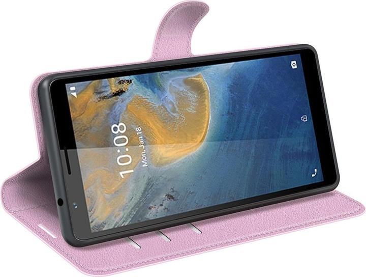 Produktbild König Design Hülle Handy Schutz für ZTE Blade A31 Case Flip Cover Tasche Etuis Bumper Rosa (ZTE Blade A31)