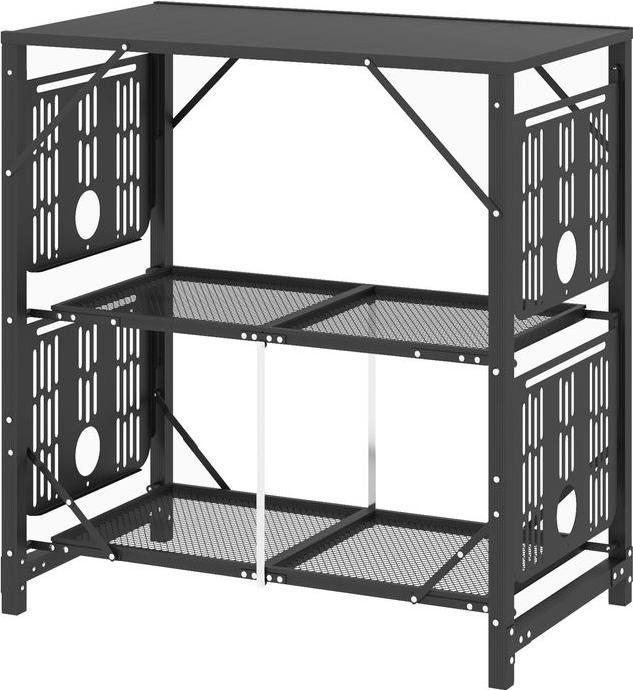 Produktbild Swisshandel24 Campingtisch Picknicktisch Outdoor-Küchenschrank, klappbar, wetterbeständig, 126cmx44cmx80cm, Schwar