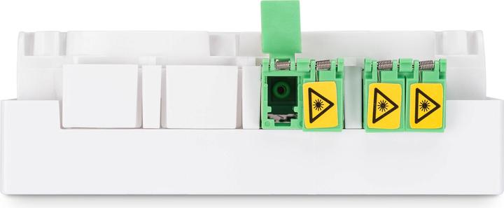 Actual product image Digitus FTTH housing with 2x LC (APC) DX adapter wall and DIN rail mounting