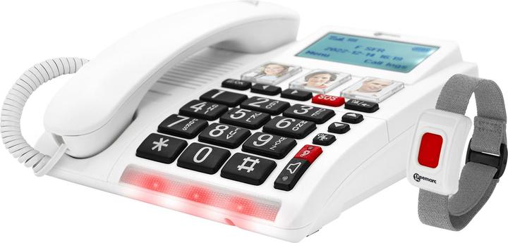 Immagine prodotto Geemarc CL9000 - Telefono di emergenza con cavo 4G e braccialetto per chiamate di emergenza