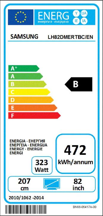 Energie-Label Samsung Dm82e (1920 x 1080 Pixel, 82")