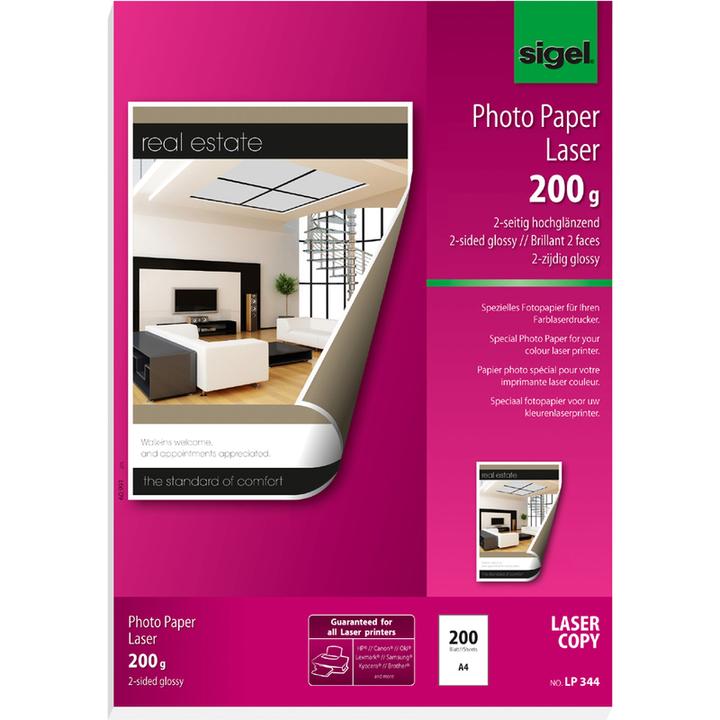 Image du produit Sigel Papier photo laser (200 g/m², A4, 200 x)