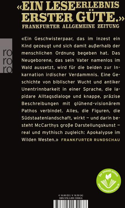 Produktbild Draussen im Dunkel (Deutsch, Cormac McCarthy, 1996)