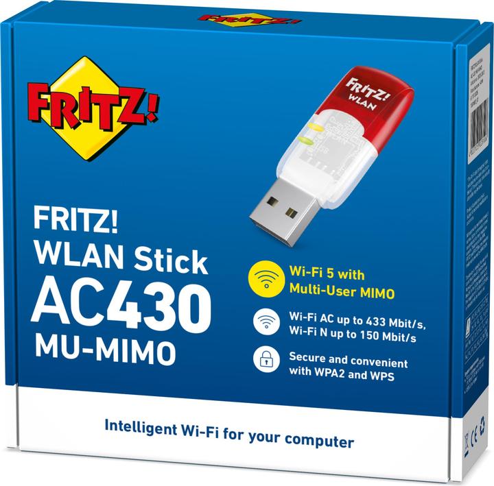 Produktbild AVM FRITZ!WLAN Stick AC 430 Mu-Mimo International (USB 2.0)