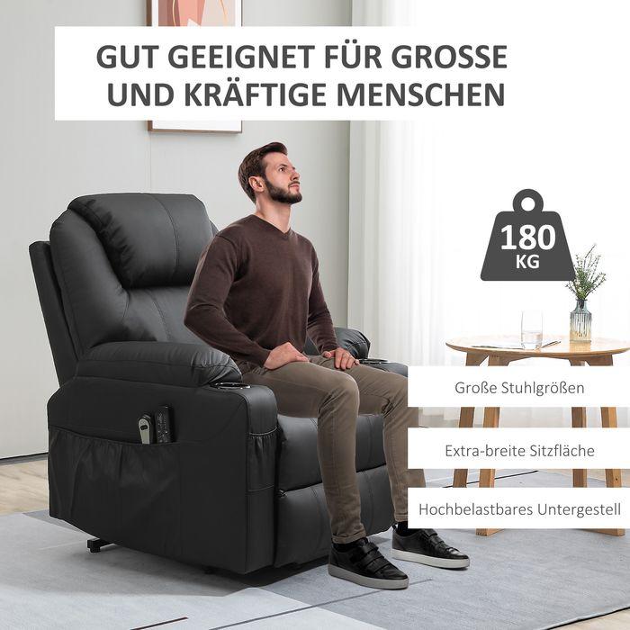 Actual product image Swisshandel24 Electric stand-up chair, massage chair, with reclining function, with remote control, side pockets