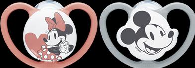 Produktbild NUK Disney Minnie Mouse Space Silikon-Schnuller, 18-36 Monate, 2 Stück, grau & rot (2 x, ab 18 Monaten)