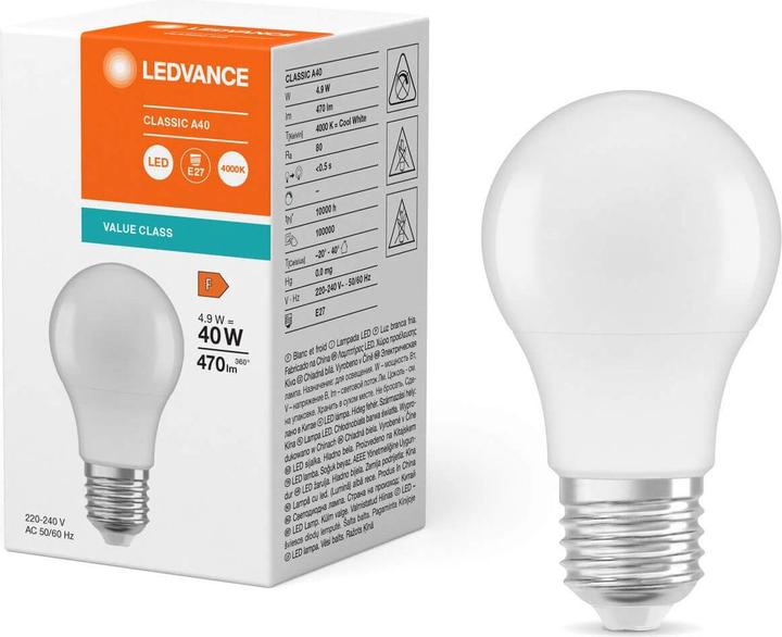 Immagine prodotto Ledvance Lampada a LED (E27, 4.90 W, 470 lm, 1 x, F)