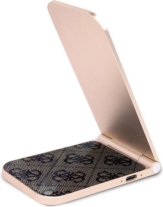 Produktbild Guess składana ład. indukcyjna 2w1 GUDCFAL4PEGW 15W brązowy/brown 4G Pattern MagSafe (15 W)