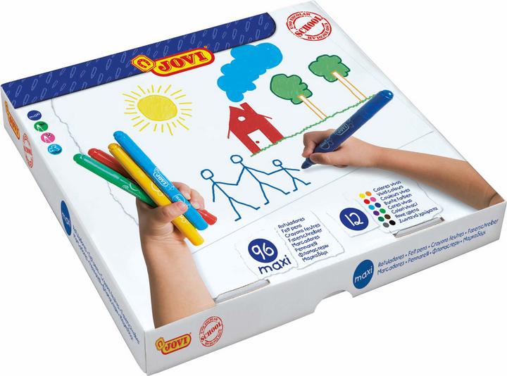 Actual product image Jovi Jumbo felt-tip pens, assorted colours, 96 pcs. (Multicoloured, 96 x)