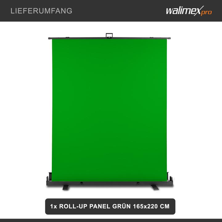 Produktbild Walimex pro Roll-up Panel Hintergrund grün 165x220 (176.50 cm, 226 cm)