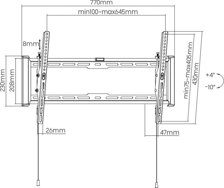 Produktbild Value TV-Wandhalterung, 47 mm Wandabstand (Wand, 80", 75 kg)