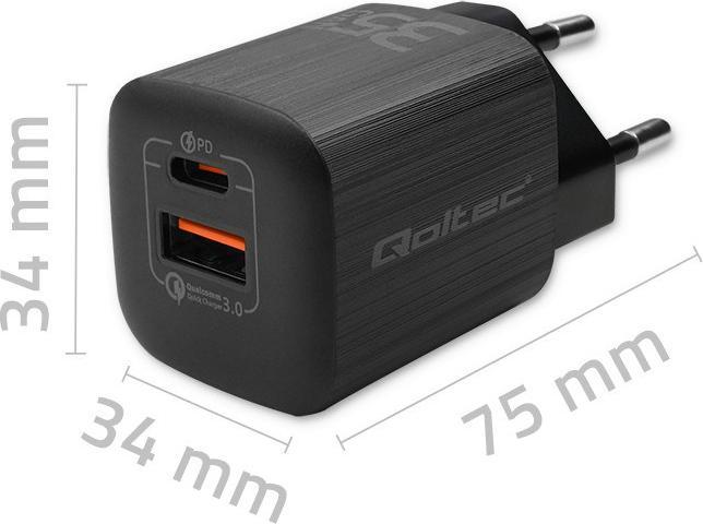 Actual product image Qoltec 50764 Charger for mobile devices Laptop Portable games console Powerbank Smartphone Smartw (35 W)