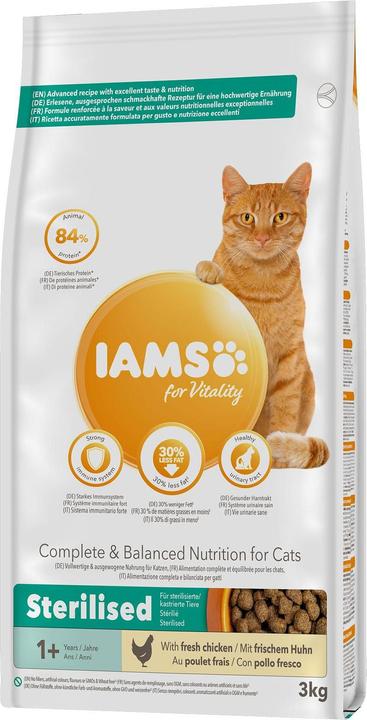 Produktbild Iams for Vitality Sterilised mit Huhn (Senior, Adult, 1 Stk., 3000 g)