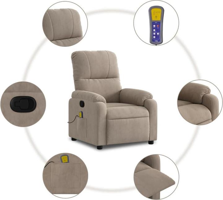 Produktbild VidaXL Massagesessel Taupe Mikrofasergewebe,Farbe: Taupe,Material