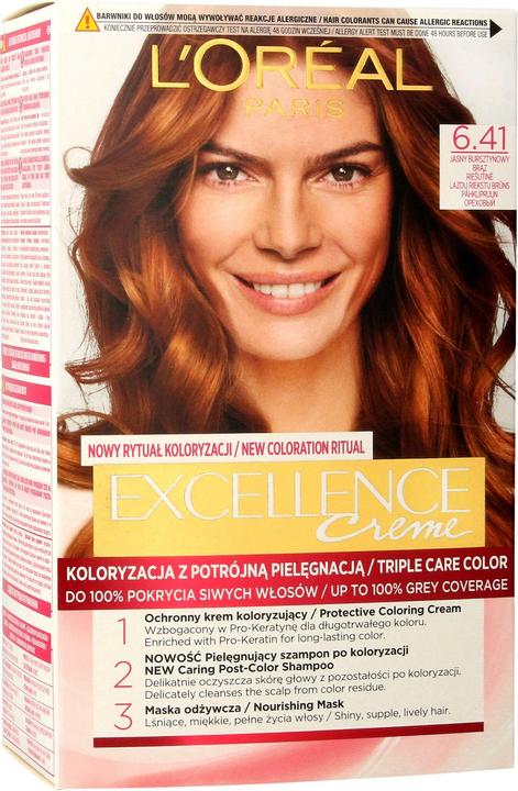 Produktbild L'Oréal Paris Loreal Excellence Creme Farbe Creme 6.41 Light Amber Brown (6.41 Light Amber Brown)