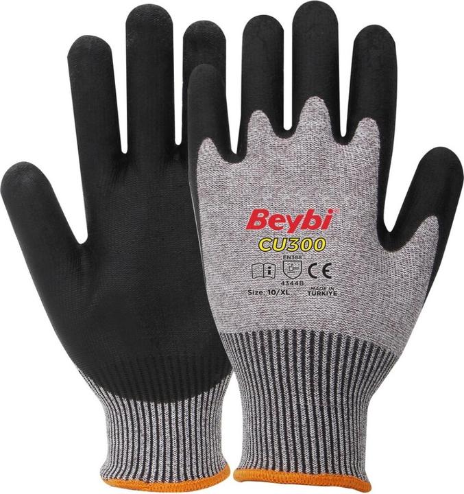 Actual product image Beybi 12 pairs of work gloves, contains no silicone, grey and black (10)