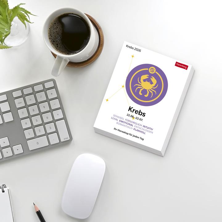 Produktbild Harenberg Krebs Sternzeichenkalender 2026 - Tagesabreisskalender - Ihr Horoskop für jeden Tag (11 x 14 cm, Harter Einband, Deutsch)