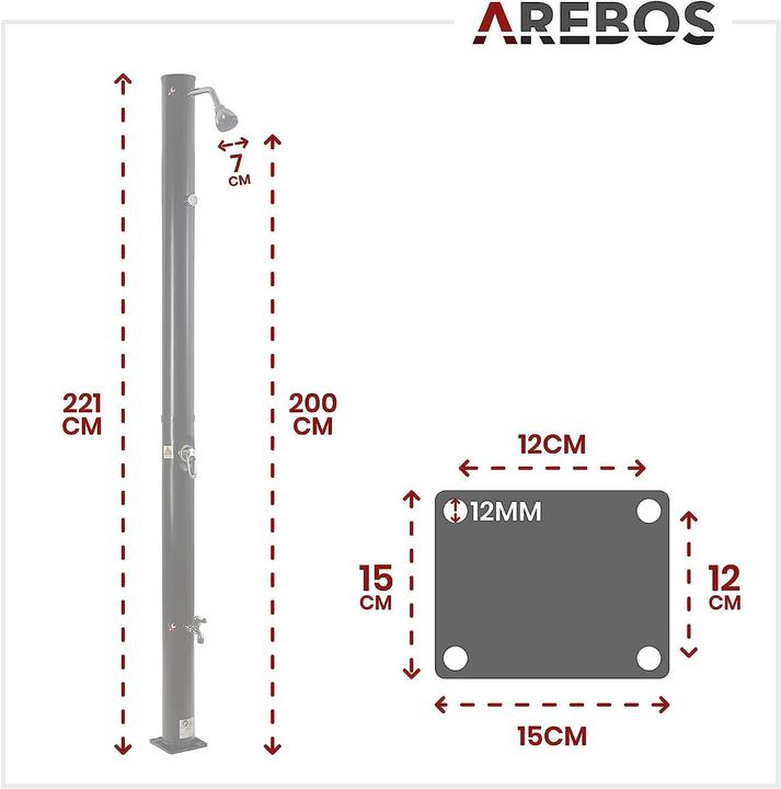 Produktbild Arebos Solardusche