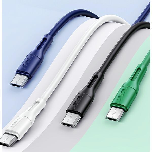 Image du produit Usams Câble U68 microUSB 2A Fast Charge 1m bialywhite SJ502USB02 USSJ502 (1 m, USB 2.0)