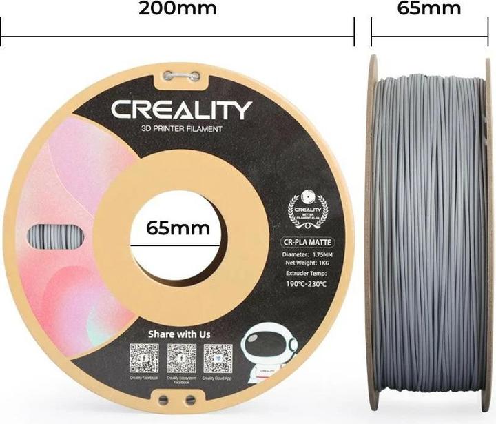 Image du produit Creality Cr-Pla Matte (PLA, 1.75 mm, 1000 g, Gris)