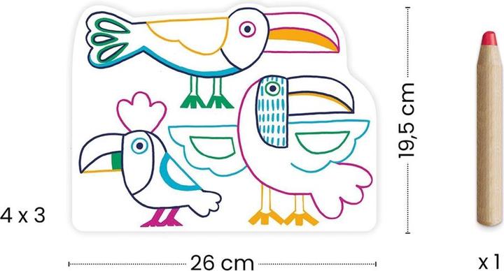Produktbild Djeco Ausmalbilder verdeckte Farben Wildnisfamilie