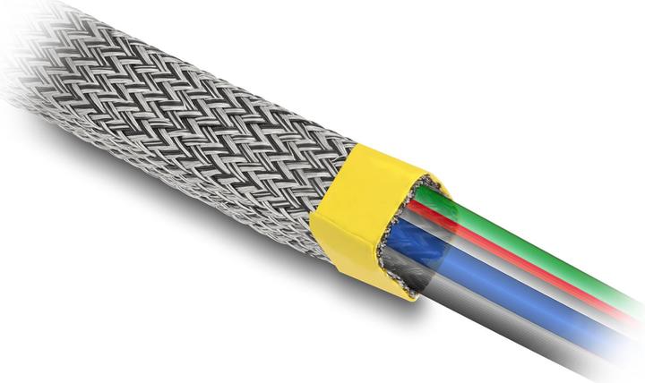 Actual product image Delock Braided sleeving for EMI shielding, stretchable 10 m x 20 mm (Cable conduit, 1000 cm)
