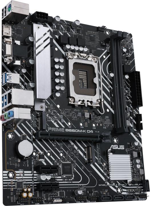 Actual product image ASUS Mainboard||Intel B660|LGA1700|MicroATX|Memory DDR4 (LGA 1700, Intel B660, mATX)
