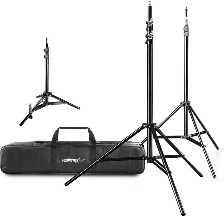Walimex Lampenstativ-Set mit Tasche, 4tlg. (208 cm, 6 kg)