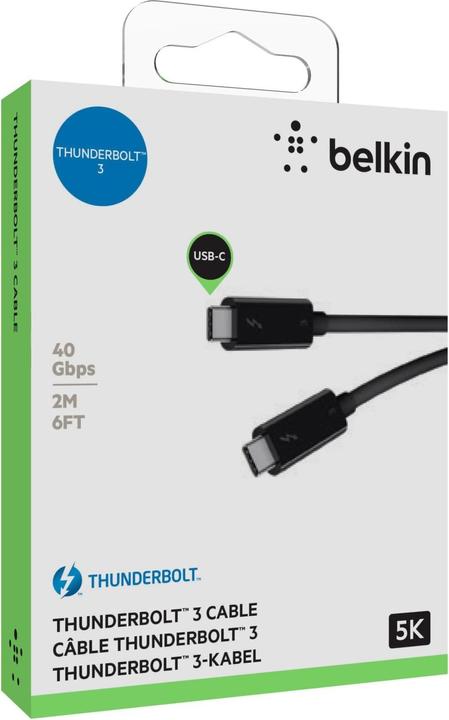 Produktbild Belkin THUNDERBOLT 3 CABLE 40 GBPS 5A (2 m, USB 2.0)