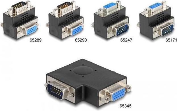 Produktbild Delock Adapter VGA Stecker auf VGA Buchse 90° (VGA, 9 cm)