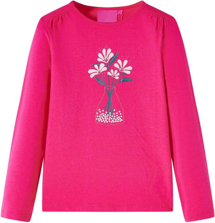 Immagine prodotto VidaXL Camicia a maniche lunghe per bambini rosa brillante 128,Materiale: 95 % cotone (128)
