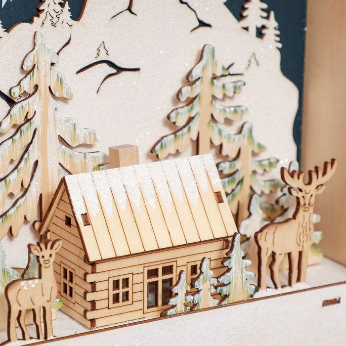 Produktbild Swisshandel24 Adventskalender Weihnachtskalender 24 Schubladen mit LED-Lichtern MDF Rot