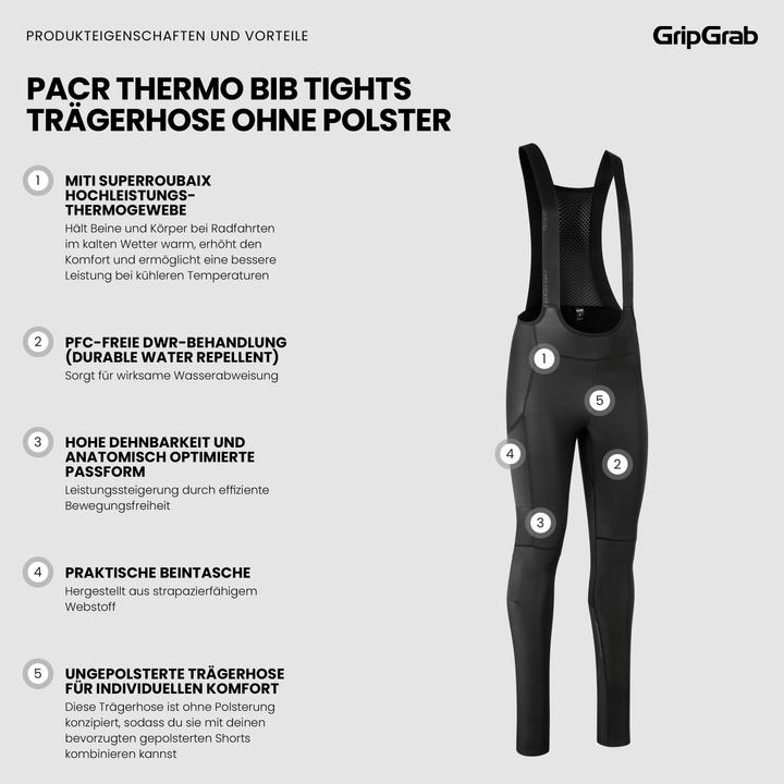 Valeurs nutritives et ingrédients GripGrab ThermaPace Thermal Bib Tights No Pad (L)