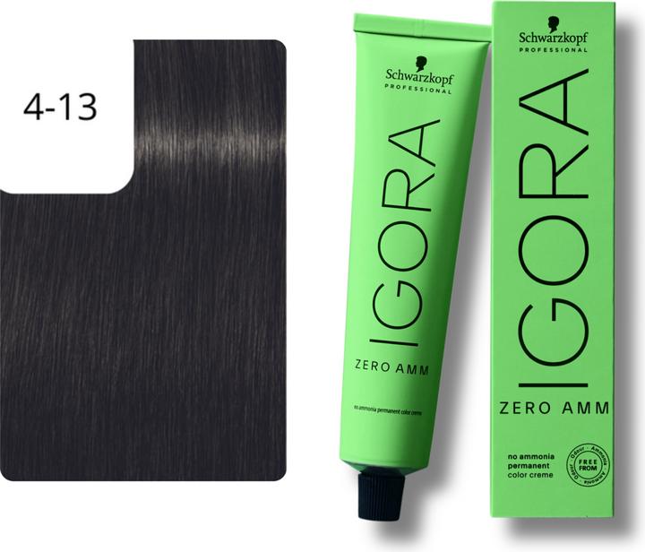 Produktbild Schwarzkopf Igora Zero AMM - 4-13 Mittelbraun Cendré Matt (4-13 Mittelbraun Cendré Matt)