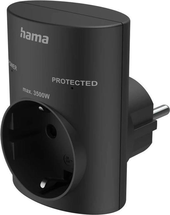 Produktbild Hama Steckdosenadapter, Schutzkontakt, Überspannungsschutz, Netzspannung, Schw
