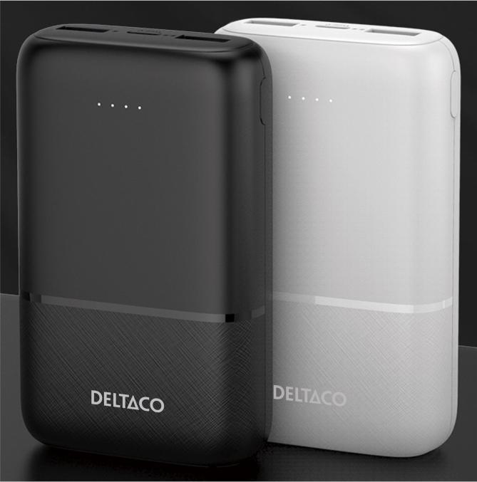 Produktbild Deltaco Powerbank 10,000 mAh, 2x USB-A, 1x USB-C (10 mAh)