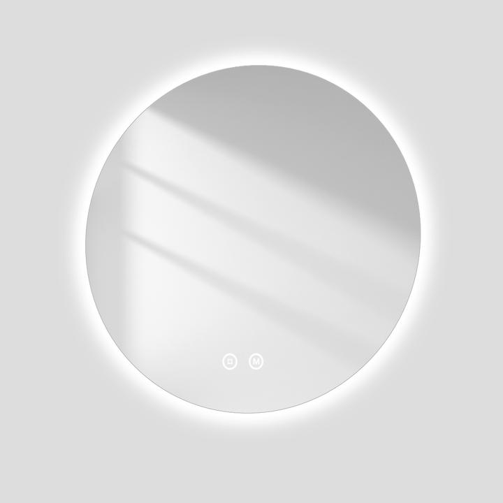 Emke Badspiegel mit Beleuchtung Φ60cm, 3 Farbtemperaturen(3000K-6500K) und dimmbaren, Touch Schalter