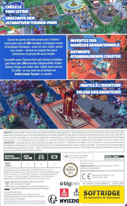 Produktbild Atari Rollercoaster Tycoon Adventures (Switch, Multilingual)