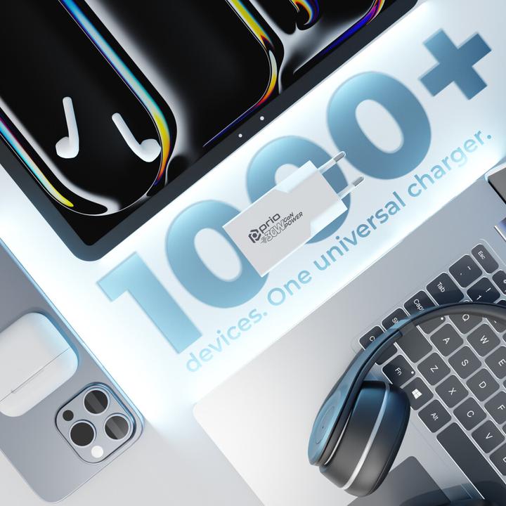 Produktbild prio Ladegerät GaN POWER 30W PD PPS (USB C) + QC 3.0 (USB A) weiss (30 W)